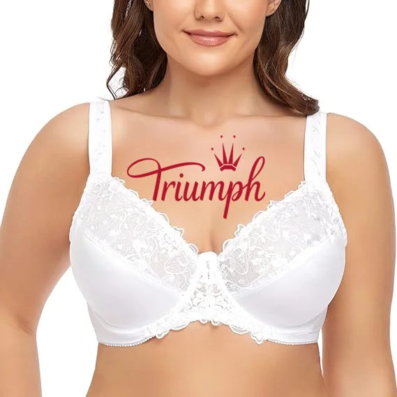 Triumph - 3 bucăți 🔥Sutien de dama cu dantela florala marime plus