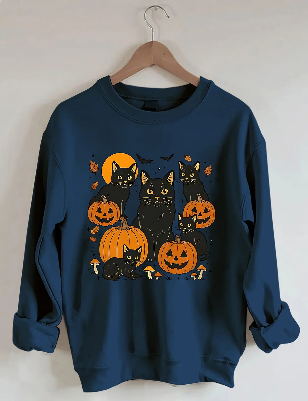 Halloween Cat And Pumpkin Sweatshirt