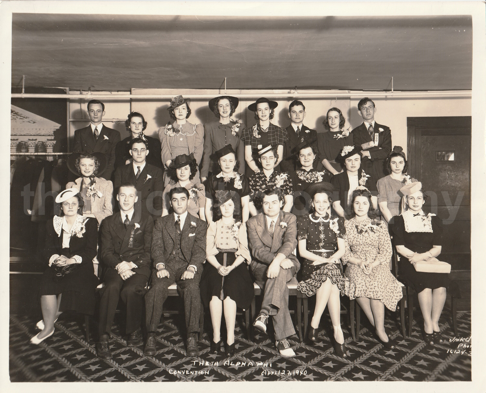 1940's THETA ALPHA PHI 8x10 FOUND Photo Poster painting bw ILLINOIS WESLEYAN UNIVERSITY 87 31 H