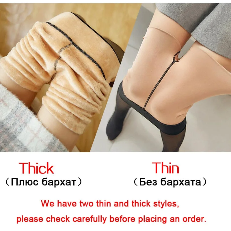 Sexy Mesh Women Winter Leggings Warm Velvet Fashion Winter Thick Leggins Mujer Cold-Resistant High Waist Legging Femme