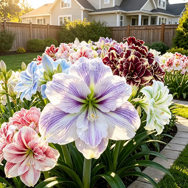 Amaryllis flowering bulb display