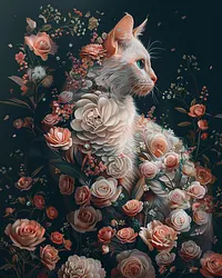 Petal Cat - Diamond Painting