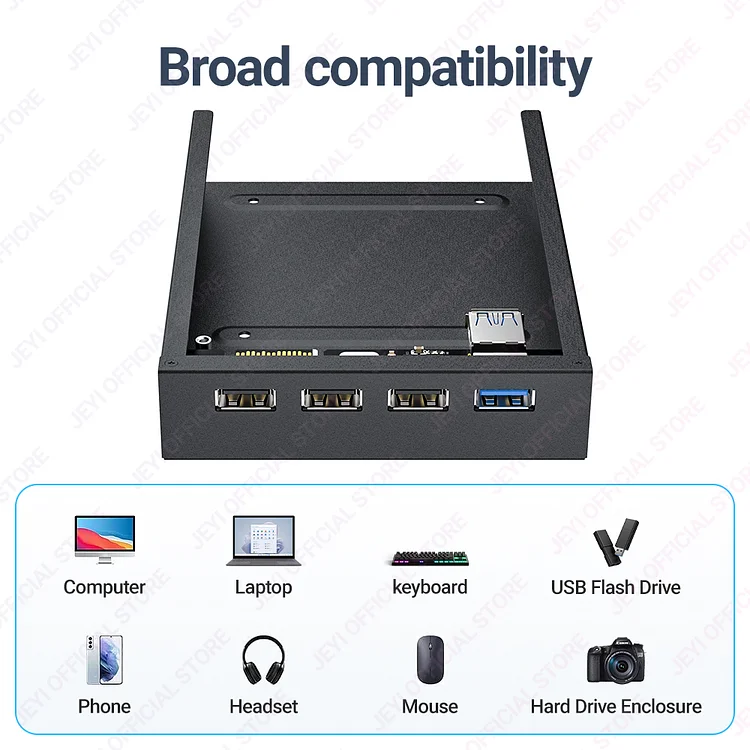 5.25" Multifunction Front Panel, With 6-way Card Reader, Black | USB 3.0 | Card Readers | Computer | English