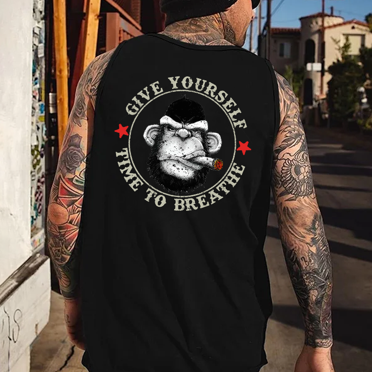 Give Yourself Time To Breathe Printed Tank Top