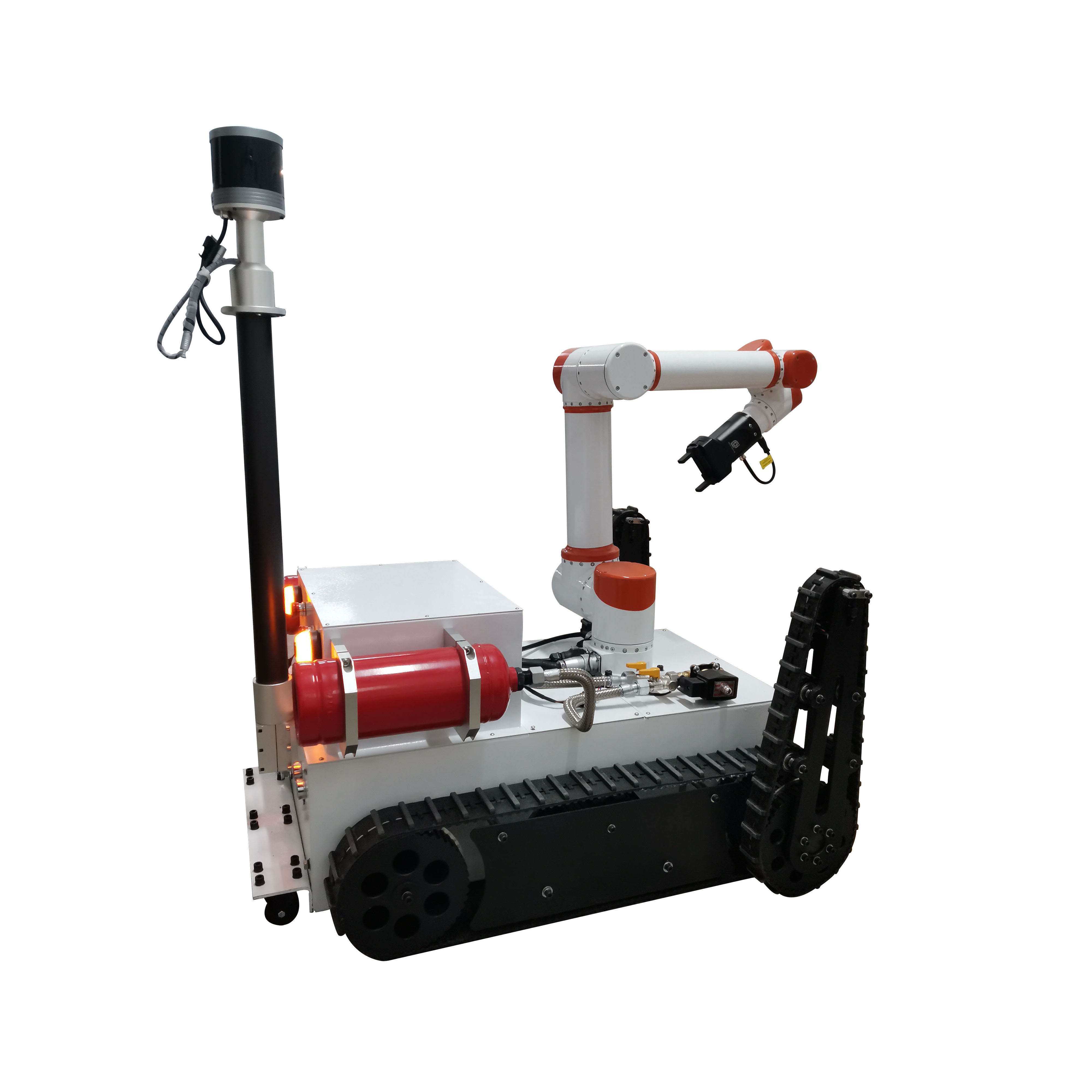 Mobile 6-axis RFID robotic arm AGV Robot with Crawler Chassis for outdoor and indoor use