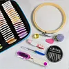 Multi-Function Sewing Box Set with Case Contains Thread/Needle/Scissors Complete Sewing Kit with Embroidery Frame DIY Embroidery Handwork Sewing Tool Kit for Cross-Stitch/Embroidery/Sewing/DIY Crafts