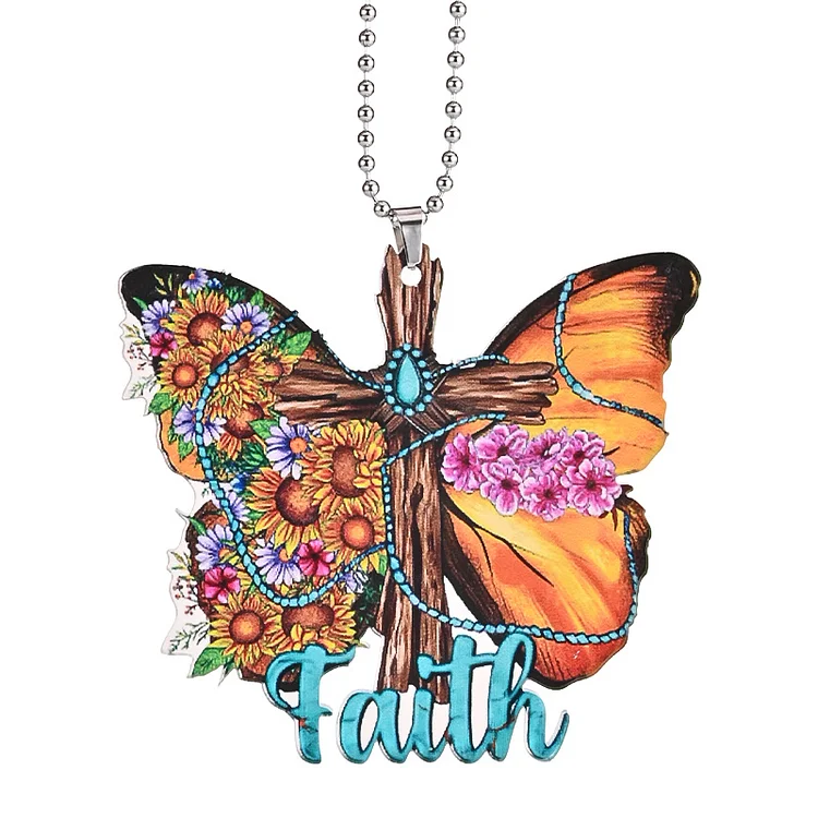 Faith Butterfly Acrylic Bags Ornament Pendant-BSTC1053