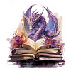 Dragons And Books-14CT Stamped Cross Stitch 50*50cm