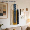 (Finished Product)Macrame Wall Hanging Boho Dream Catcher Hand Woven Leaf Tapestry Modern Aesthetic Tassel Wall Decor for Home Bedroom Living Room
