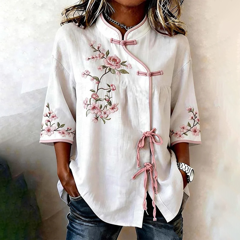 Comstylish Retro Floral Design Shirt