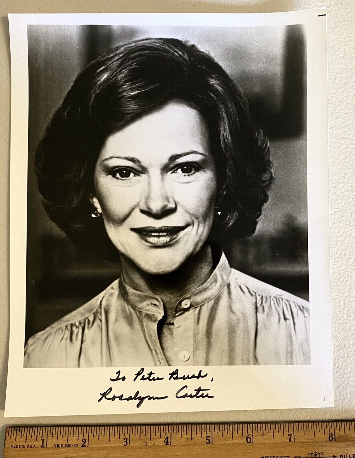 Rosalyn Carter Hand Signed 8x10 Black & White Photo Poster painting Autograph Jimmy Carter