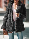 Solid Color Polar Fleece Long Sleeves Coats 