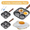4-Cup Cast Iron Egg Frying Pan with Handle Pancake Pan Egg Cooker Fried Egg Pan