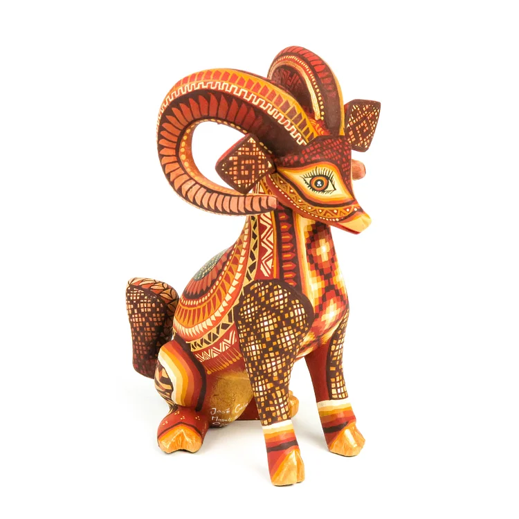 Bighorn Ram - Oaxacan Alebrije Wood Carving - Jose Calvo & Magaly Fuentes