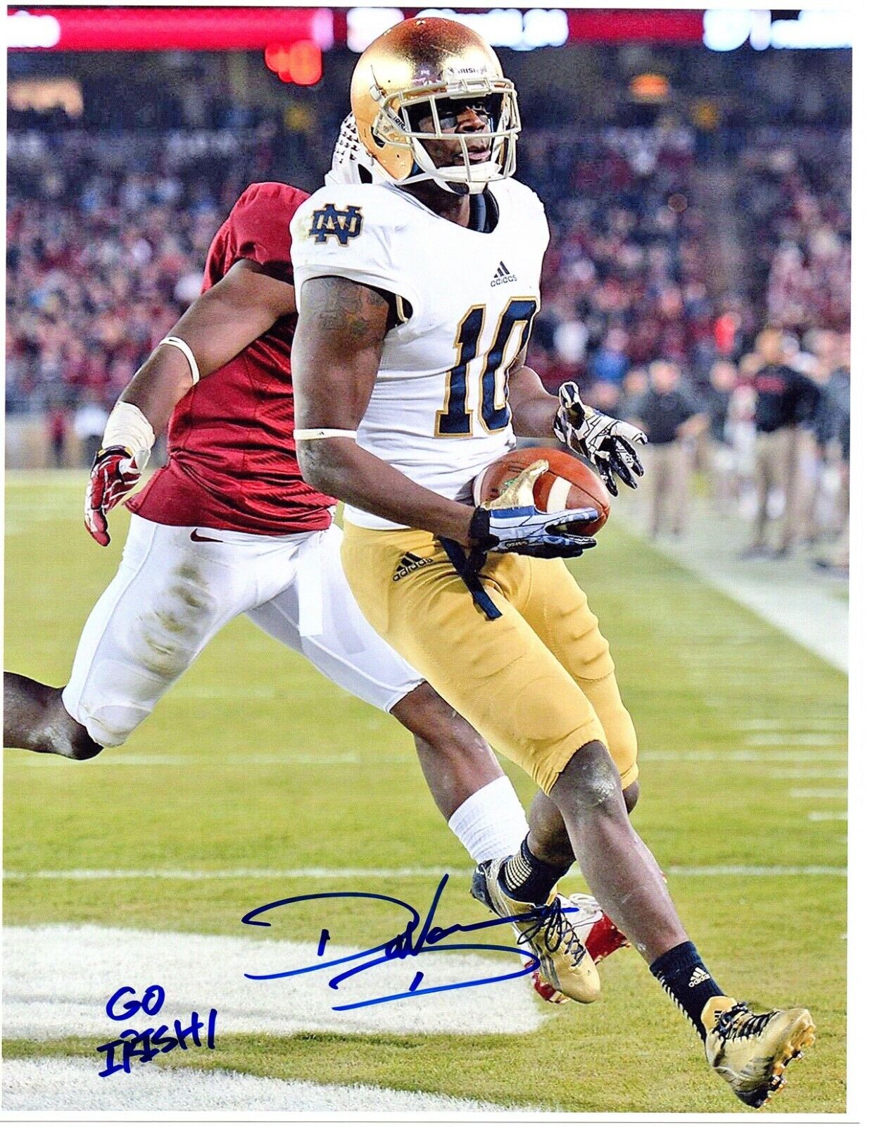 DaVaris Daniels Notre Dame Irish signed autographed 8.5x11 football Photo Poster painting ND