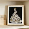 Framed Pearl Diamond Painting - Special Shaped - Wedding Dress Girl (17x22cm)