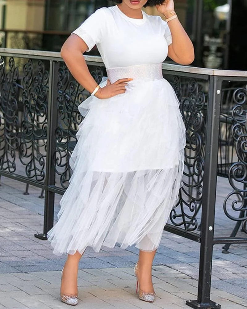 Romantic Mesh Dress Set