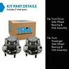 TRQ Front Wheel Hub Bearings Assembly Set Compatible with 1984-1990 Chevrolet Corvette