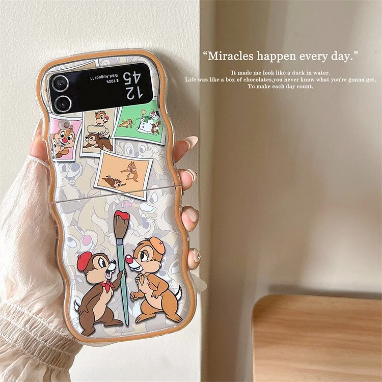Cute cartoon squirrel Phone Case for Samsung Galaxy Z Flip 3 Z Flip 4 Z Flip 5 Hard PC Back Cover for ZFlip5 Case Shell