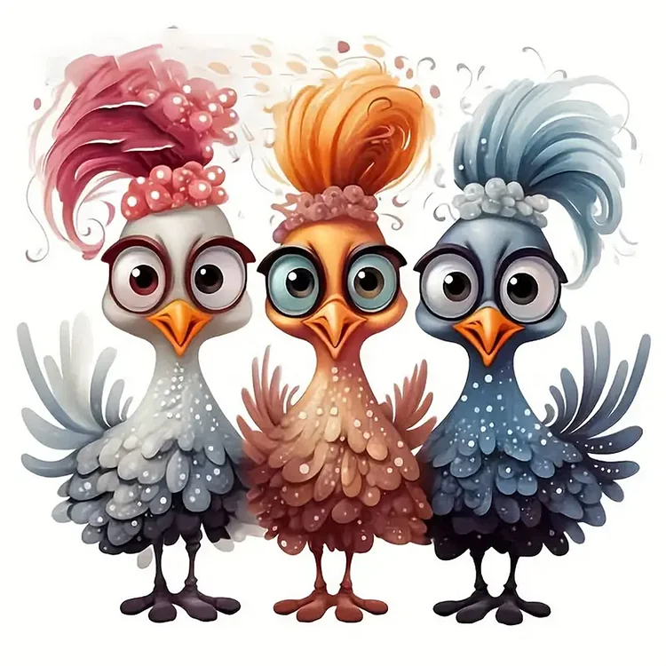 Funny Chicken 40*40CM (Canvas) Full Round Drill Diamond Painting gbfke