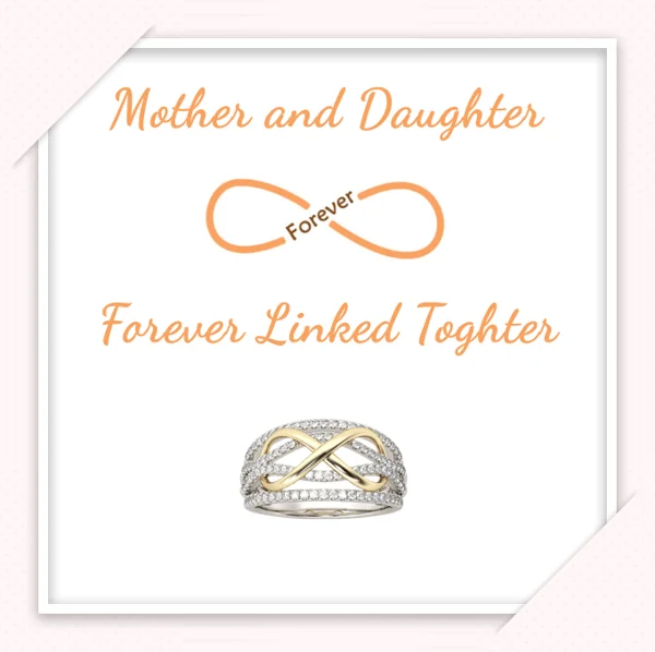 MOTHER & DAUGHTER FOREVER LINKED TOGETHER RING