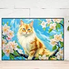 (60*40cm)Cat Flowers - Full Round Drill Diamond Painting