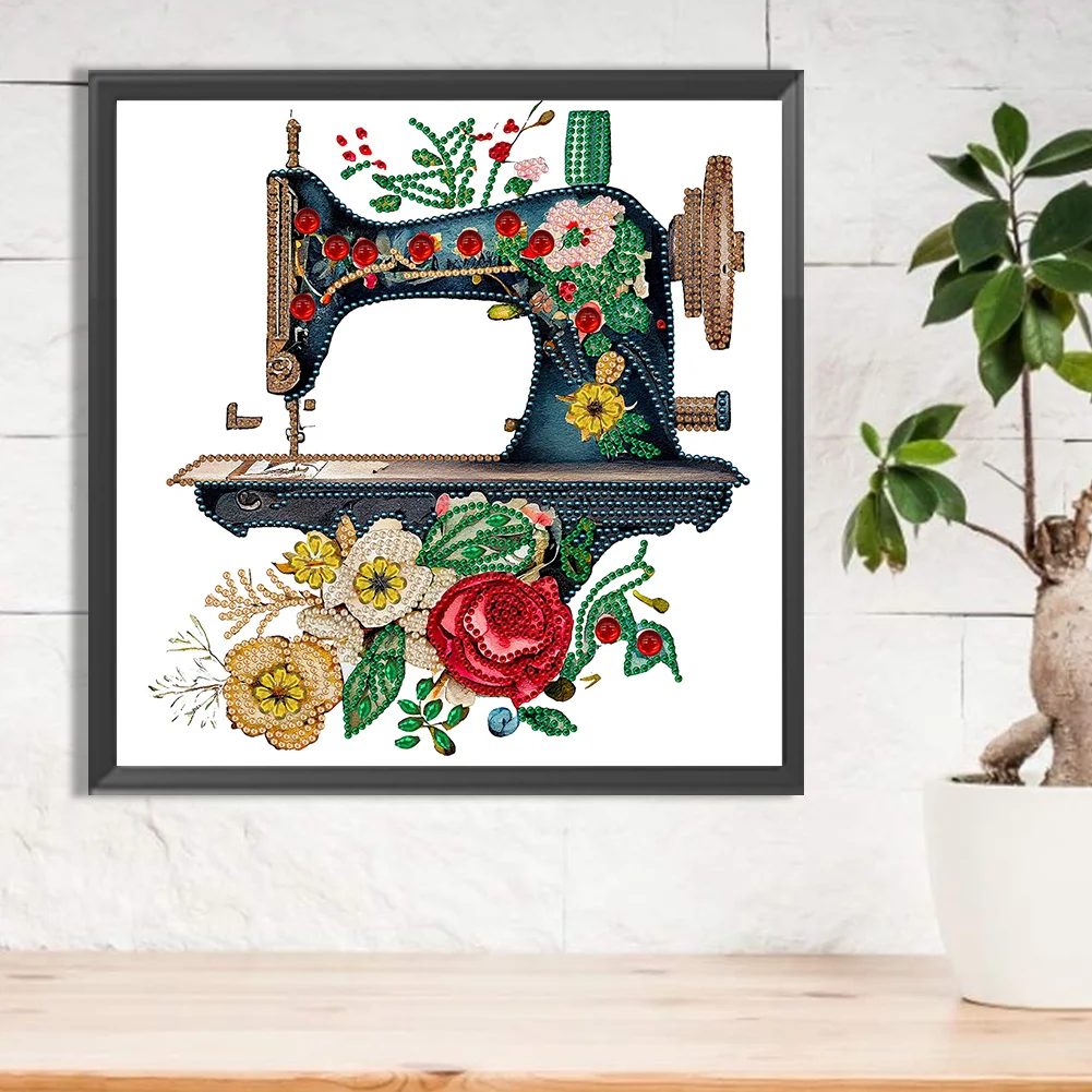 Diamond Painting - Partial Special Shaped Drill - Sewing Machine(30*30cm)