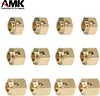 AMK 4Pcs TRX4 Brass Weight 12mm Hex Beadlock Wheel Hubs Heavy Duty Counterweight for 1/10 RC Crawler Cars Sport Defender TRX6 (8mm)