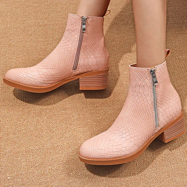 Woman Vintage Fall Leather Boots