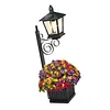 Outdoor Flower Pot Floor Lamp with Planter for Pathway Driveway Yard & Front Yard Decor Wall-Mount Solar Decorative Light Warm White Light Vintage Solared Porch Lights No Flowers Included