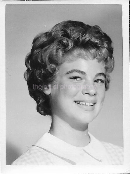 SCHOOL GIRL Found Photo Poster paintinggraph bwOriginal Portrait VINTAGE 07 6 I