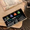 Starry Sky Glass Fountain Dip Pen Stationery English Calligraphy Pen Gift