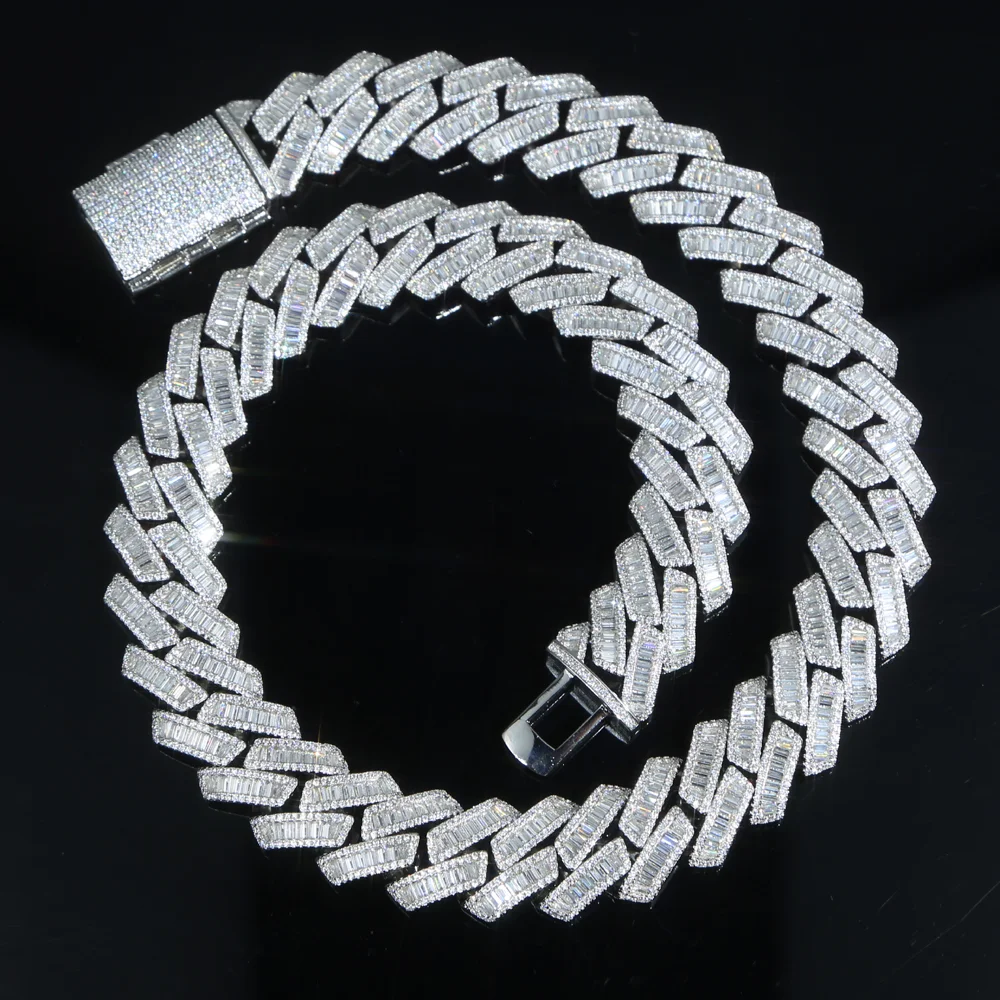 19MM Chunky Heavy Cuban Baguette Link Hip Hop Jewelry-VESSFUL