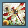 (40*40cm)Dragonfly Dandelion - Full Round Drill Diamond Painting