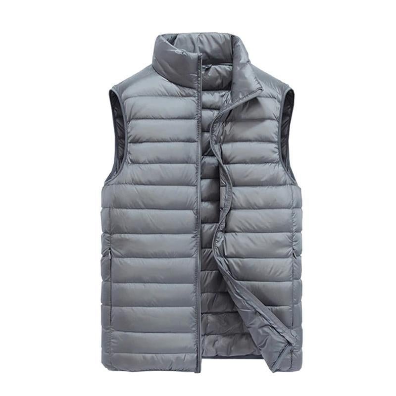 Men's Sleeveless Ultralight 90% White Duck Down Warm Vest Men's Casual Vest Warm Jacket Outwear Waistcoat