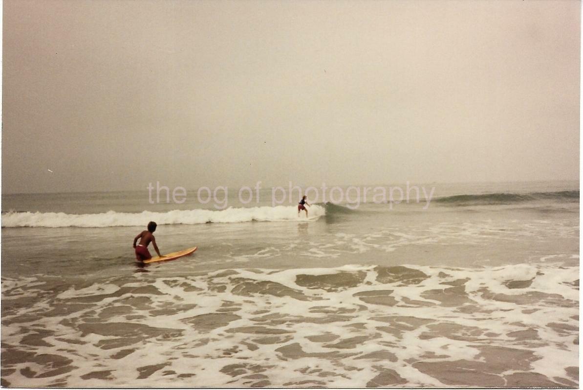LOT OF 2 FOUND SURFING Photo Poster paintingS Original SHORE SCENE Snapshot VINTAGE Ocean 21 71