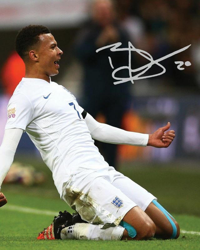 Dele Alli - England Autograph Signed Photo Poster painting Print