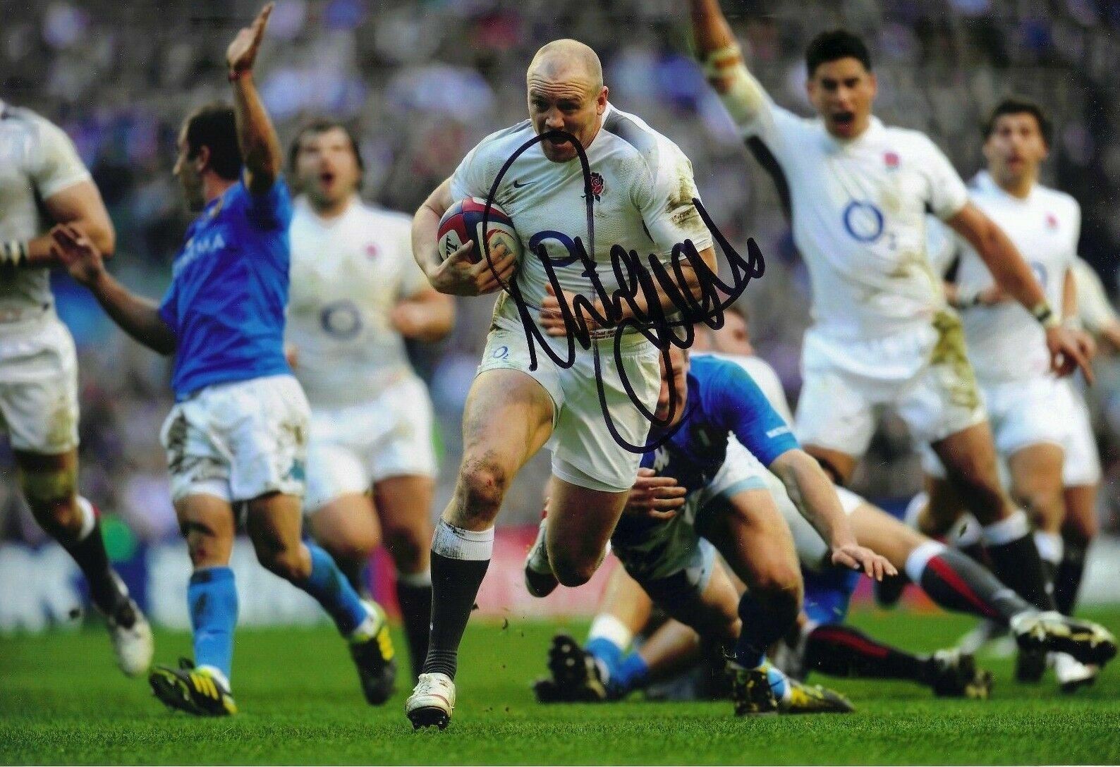 Mike Tindall Signed 12X8 Photo Poster painting ENGLAND RUGBY Genuine SIgnature AFTAL COA (2235)