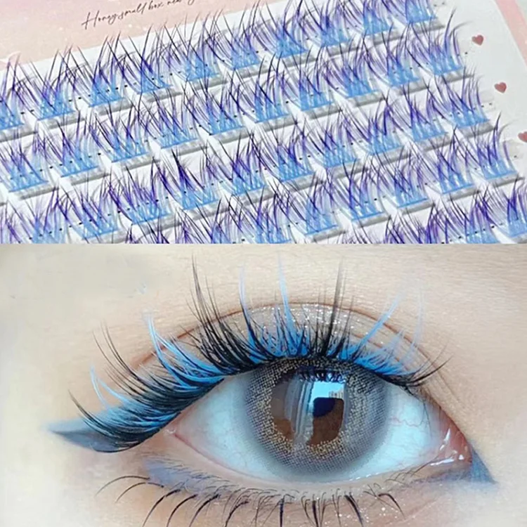 Aprileye Blue-purple single cluster false eyelashes