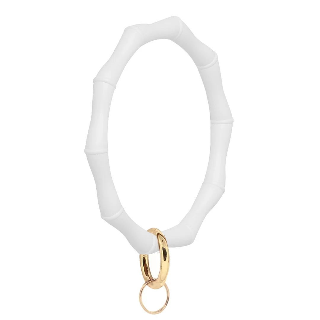 Dvacaman Hot Sale Big O Shaped Silicone Loop Wrist Key Ring Keychain with Gold O Clasp Round Key Wrist Strap Accessory Wholesale
