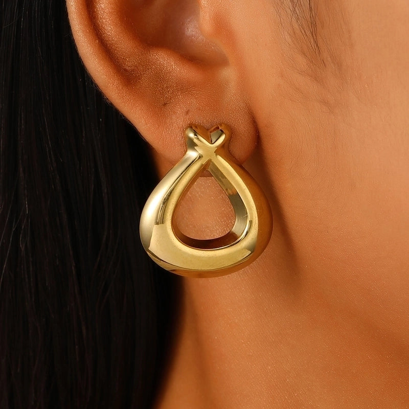 1 Pair Retro Minimalist Classic Style Geometric 304 Stainless Steel 18K Gold Plated Ear Studs