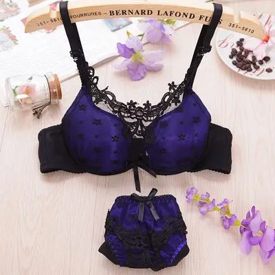Luxury Thin Cup Perspective Leakproof lace brand sexy gather BC big cup bra set cozy lace flower women underwear set bra and pan
