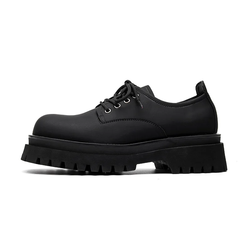 Colourp Colourp Men's Shoes 2023 New Black Chef Shoes Low Boot Casual Leather Shoes 68777-R