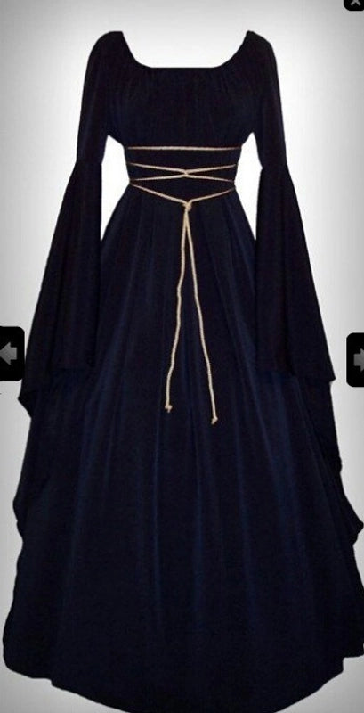 New Long Sleeve Antique Solid Color Halloween Irregular Dress Explosions Factory Direct Color