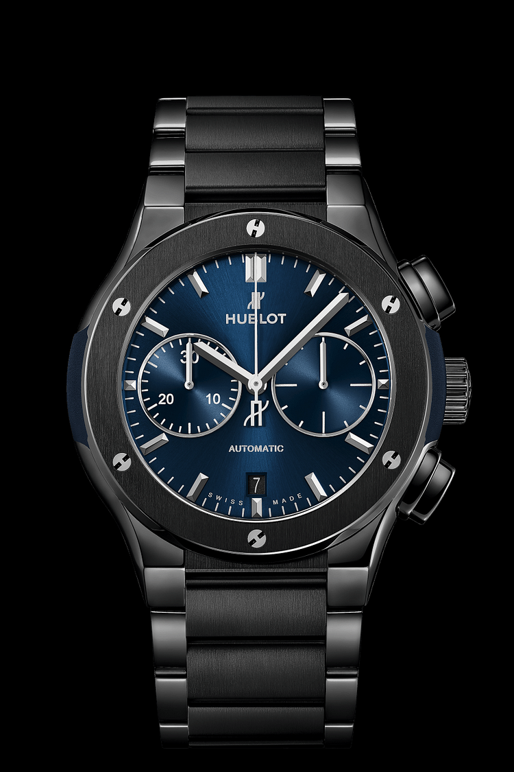 HUBLOT CLASSIC FUSION CHRONOGRAPH CERAMIC BLUE BRACELET 45MM
