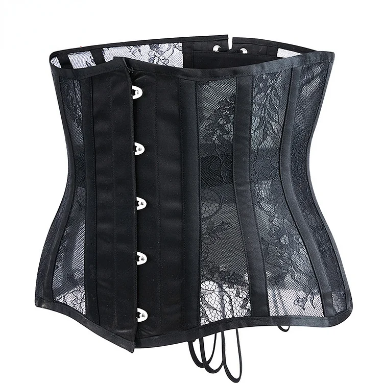 Retro Mesh Lace Tight Belly Waist Cincher - yankia