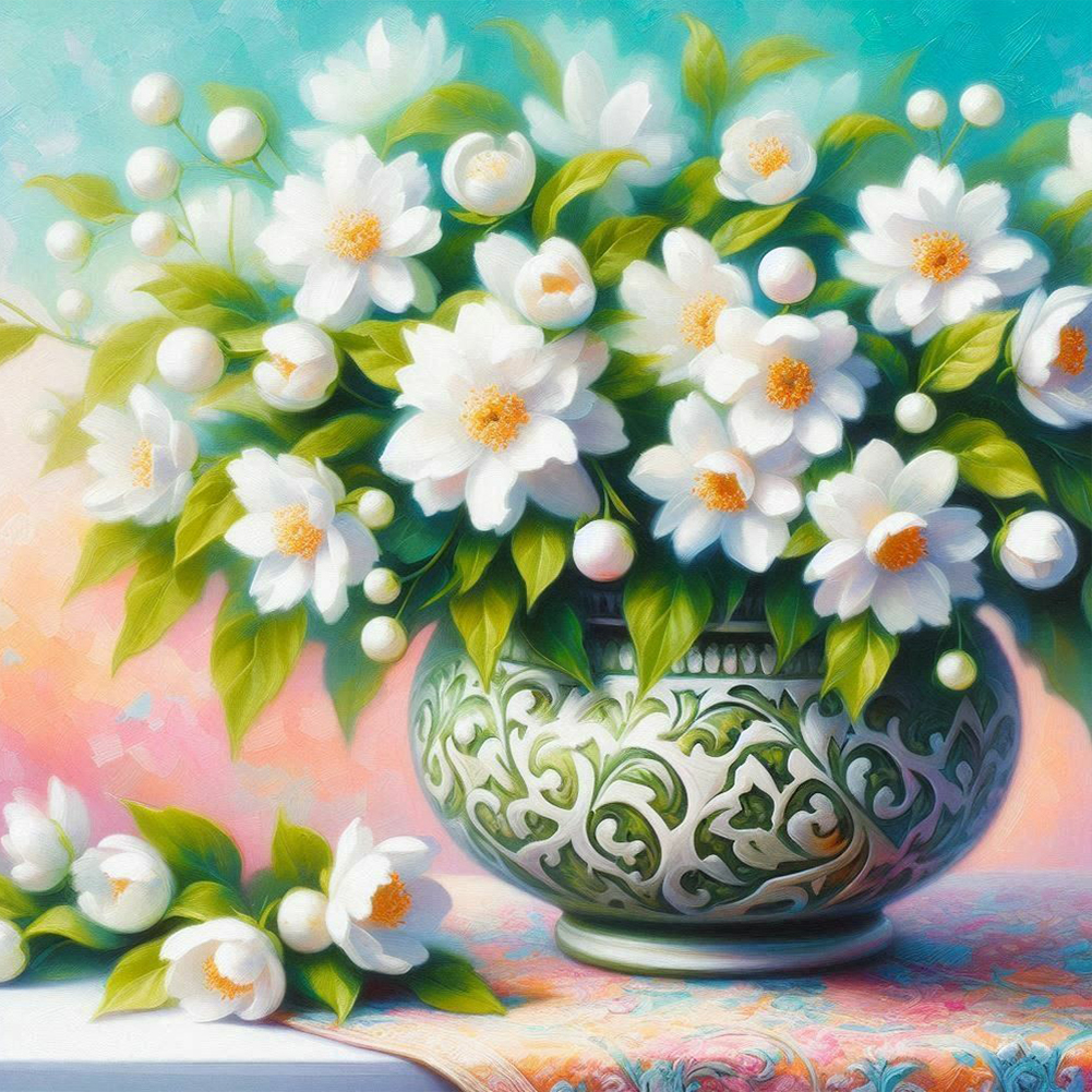 Gardenia 30*30cm(canvas) full round drill diamond painting