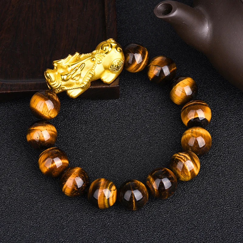 Natural Tiger Eye Pixiu Protection Courage Bracelet