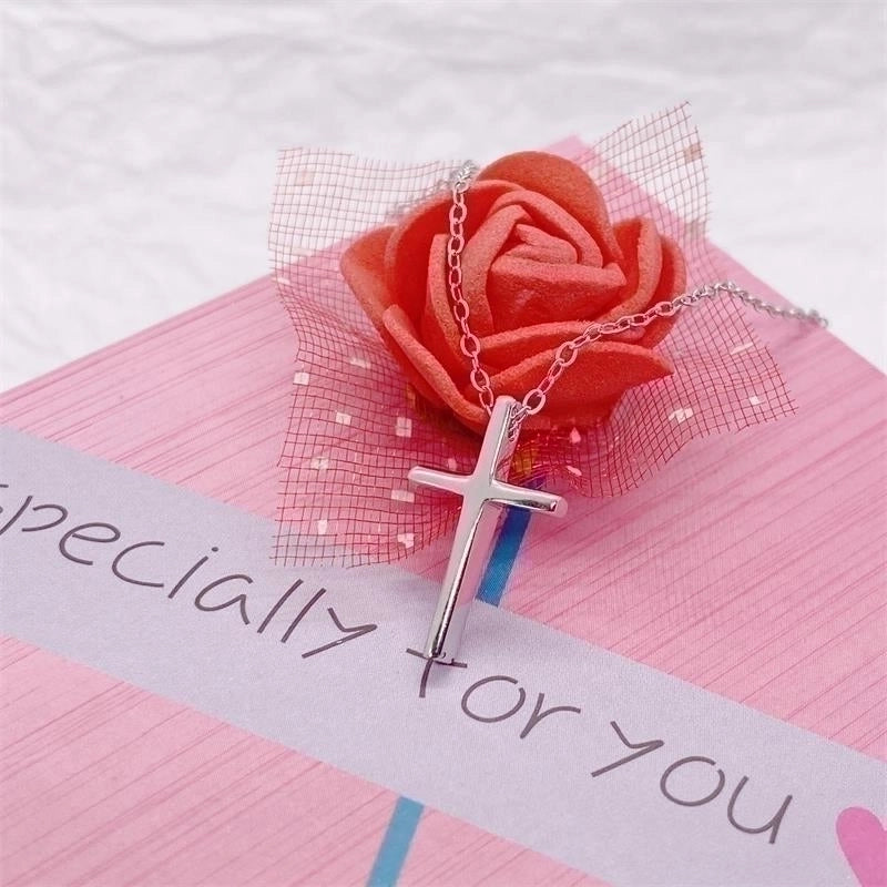925 Sterling Silver Plating Cross Pendant Necklace