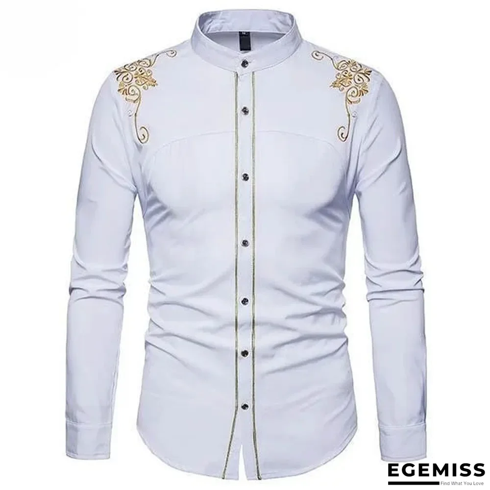 Men's Embroidered Long Sleeve Shirts | EGEMISS